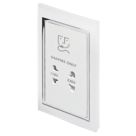 Retrotouch Crystal 2-Gang Dual Voltage Shaver Socket 110 / 220V White Glass