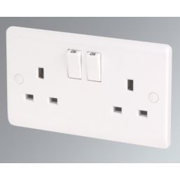 LAP  13A 2-Gang DP Switched Plug Socket White   5 Pack