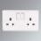 LAP  13A 2-Gang DP Switched Plug Sockets White   5 Pack