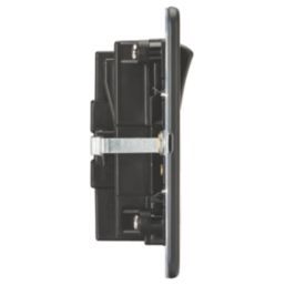 Knightsbridge  13A 2-Gang DP Switched Socket + 3.25A 65W 2-Outlet Type C USB Charger Anthracite with Black Inserts