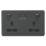 Knightsbridge  13A 2-Gang DP Switched Socket + 3.25A 65W 2-Outlet Type C USB Charger Anthracite with Black Inserts
