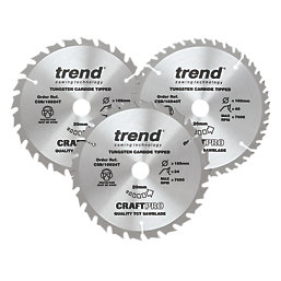 Trend CraftPro CSB/165/3PK/C Wood TCT Circular Saw Blades 165mm x 20mm 24 / 40T 3 Pack