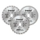 Trend CSB/165/3PK/C Wood TCT Circular Saw Blades 165mm x 20mm 24/40T 3 Pieces
