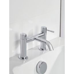 Bristan Mila Chrome 140mm Deck Mounted Lever 2 Tap Holes Bath Mixer Tap