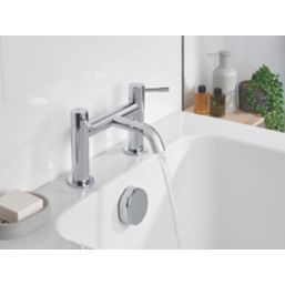 Bristan Mila Chrome 140mm Deck Mounted Lever 2 Tap Holes Bath Mixer Tap