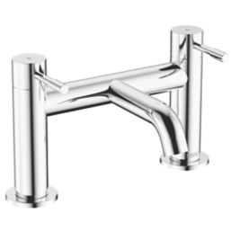 Bristan Mila Chrome 140mm Deck Mounted Lever 2 Tap Holes Bath Mixer Tap
