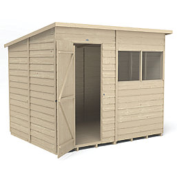 Forest  8' x 6' (Nominal) Pent Overlap Timber Shed with Base