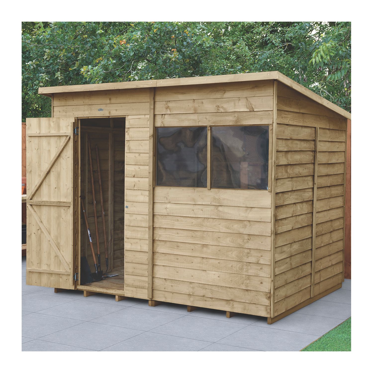 Forest 8' x 6' (Nominal) Pent Overlap Timber Shed with Base (496JR)