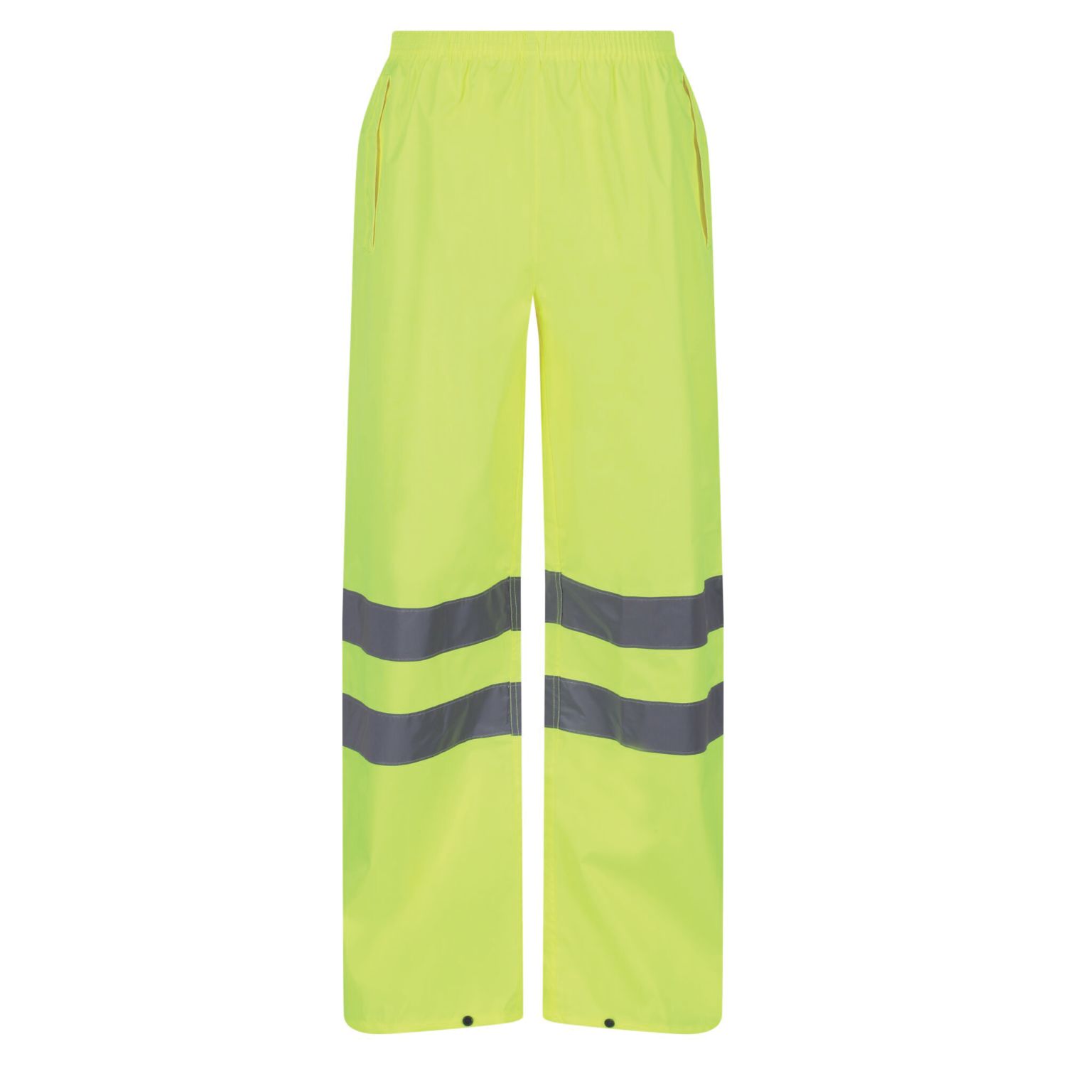 Regatta Pro Hi Vis Packaway Trousers Elasticated Waist Yellow 2X Large 44" W 32" L (496JW)