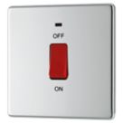 LAP  45A 1-Gang DP Cooker Switch Polished Chrome with LED