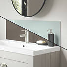 Splashwall Vanity Splashback Gloss Terra Grey / Seabreeze Green 800mm x 250mm x 4mm