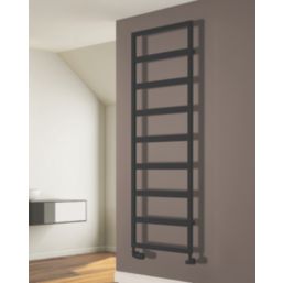 Reina 1460mm x 450mm 1510BTU Black Flat Designer Towel Radiator