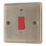 LAP  45A 1-Gang 2-Pole Cooker Switch Antique Brass with LED with Red Inserts