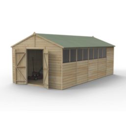 Forest Beckwood 10' x 19' 6" (Nominal) Apex Shiplap Timber Shed with Base & Assembly