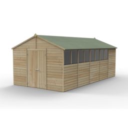 Forest Beckwood 10' x 19' 6" (Nominal) Apex Shiplap Timber Shed with Base & Assembly