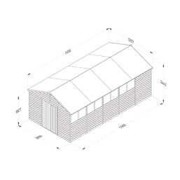 Forest Beckwood 10' x 19' 6" (Nominal) Apex Shiplap Timber Shed with Base & Assembly