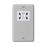 MK Contoura 2-Gang Dual Voltage Shaver Socket 115/230V Grey with White Inserts