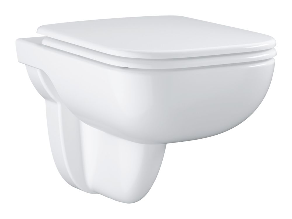 Rimless Wall Hung Toilet & VITRA 0.75m Low Concealed Cistern Frame Square Plate-Complete Set - Gloss White Plate - 10