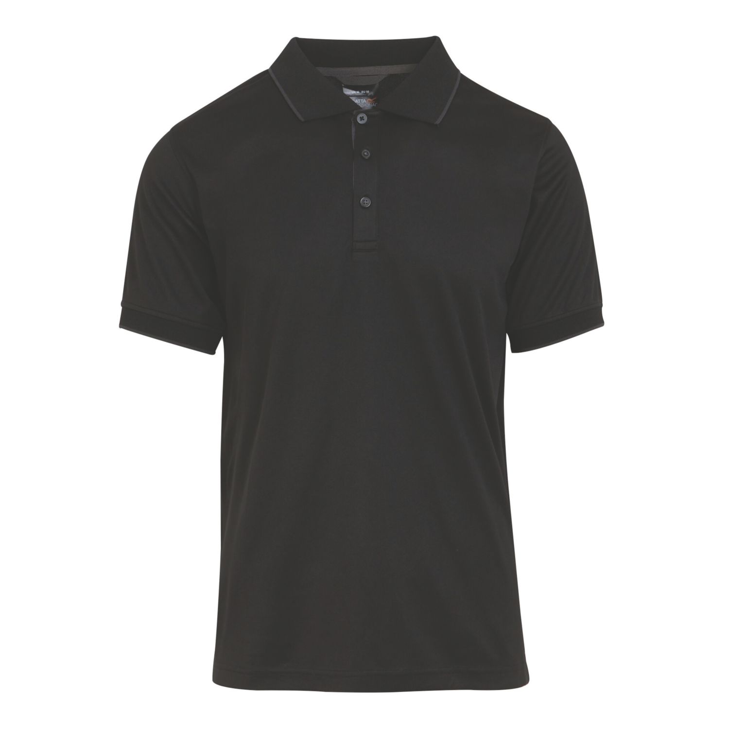 Regatta Navigate Short Sleeve Polo Shirt Black/Seal Grey Large 41.5" Chest (496TN)
