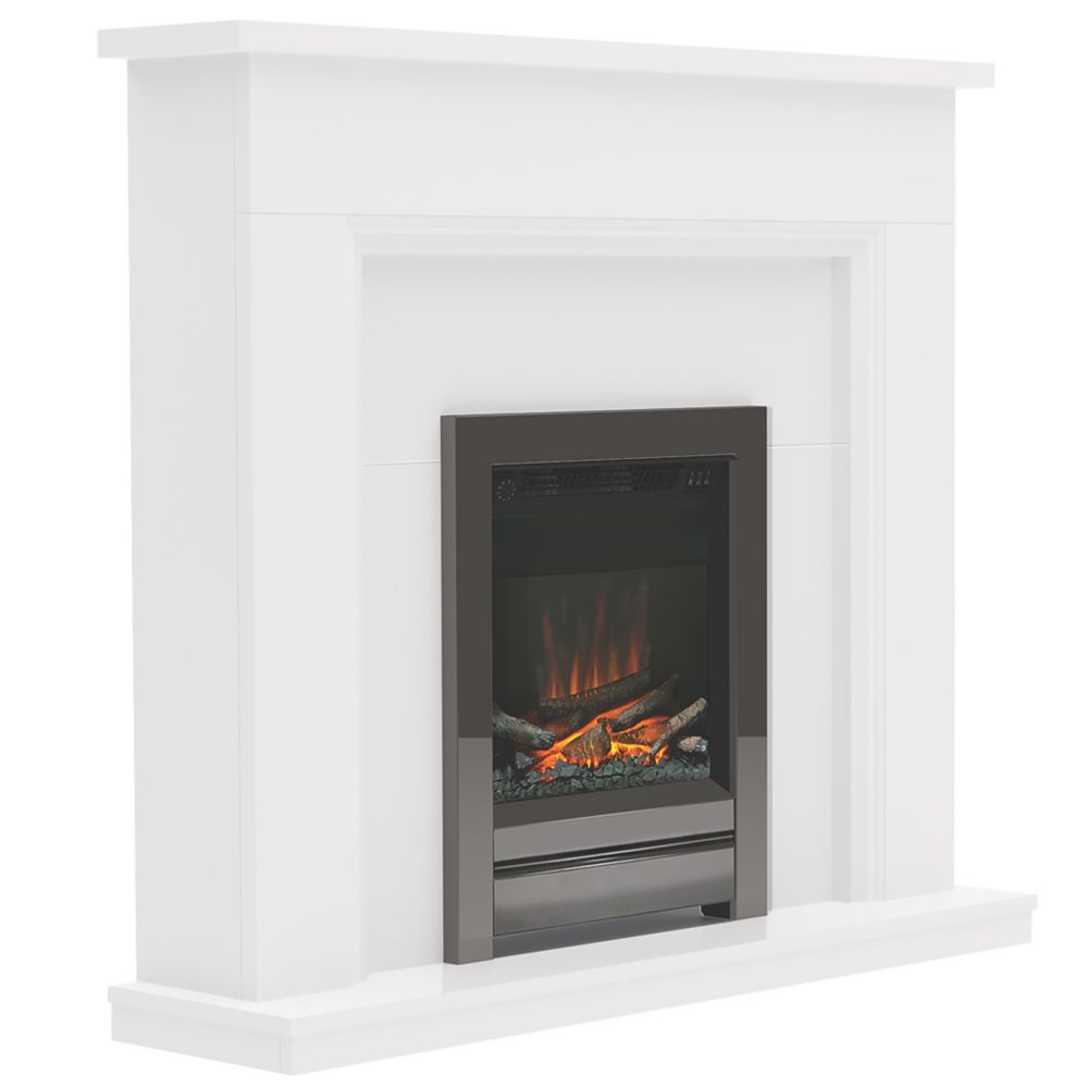 Be Modern Lansing Electric Fireplace White 1220mm x 300mm x 1083mm