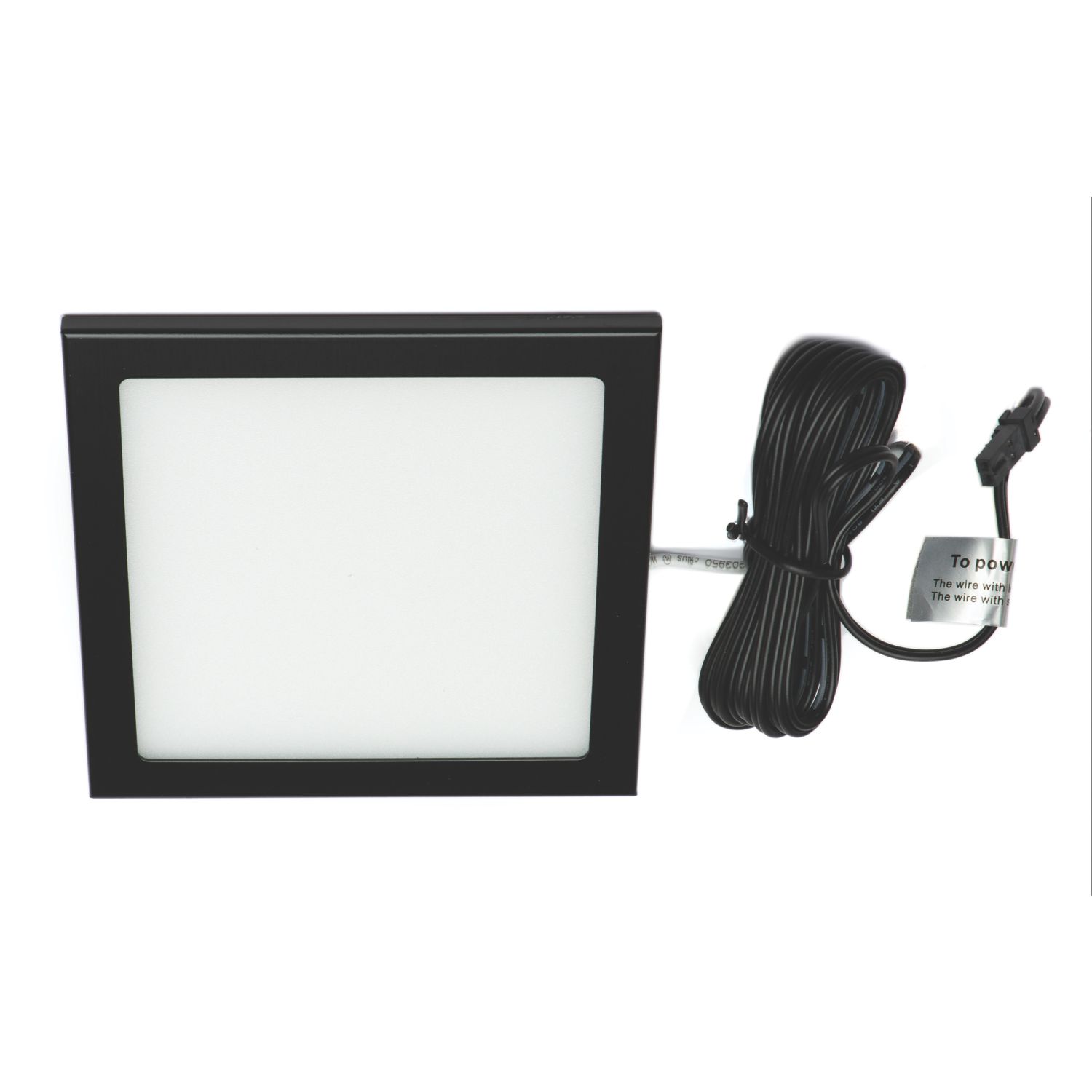 VEW Slim Square LED Cabinet Light Black 3W 150lm (496TW)
