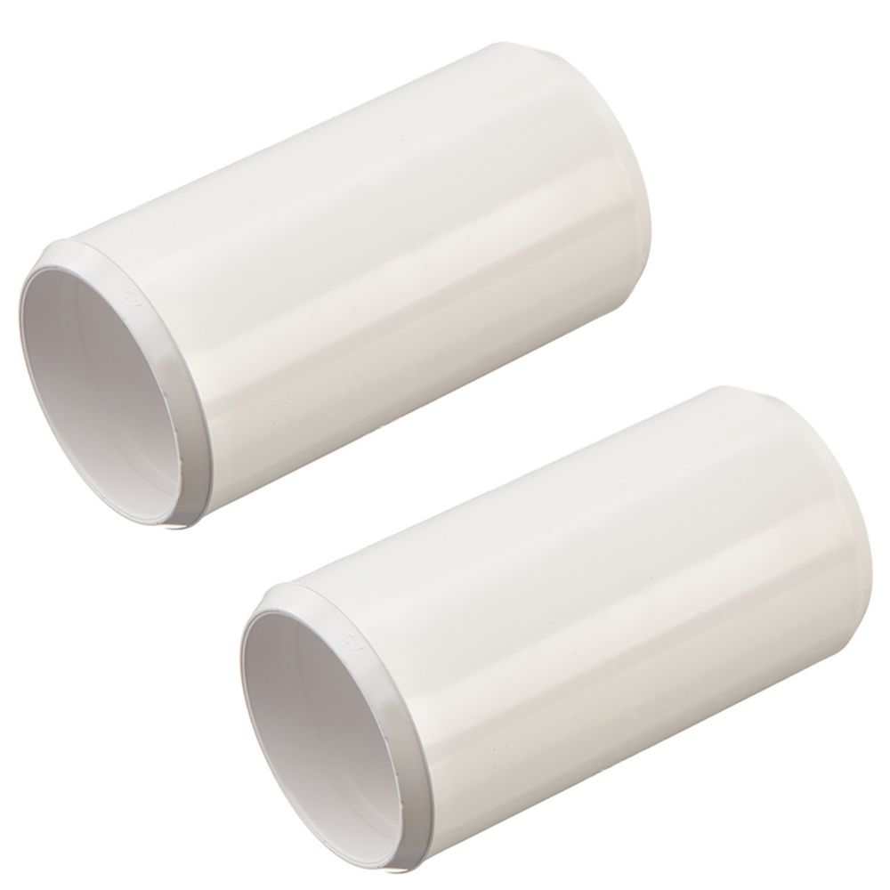 Deta TTE Conduit Couplers 25mm White 2 Pack Screwfix