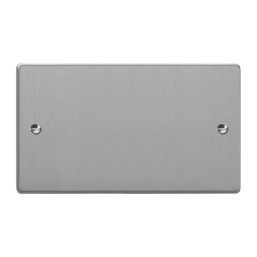 Varilight  2-Gang Blanking Plate Brushed Steel