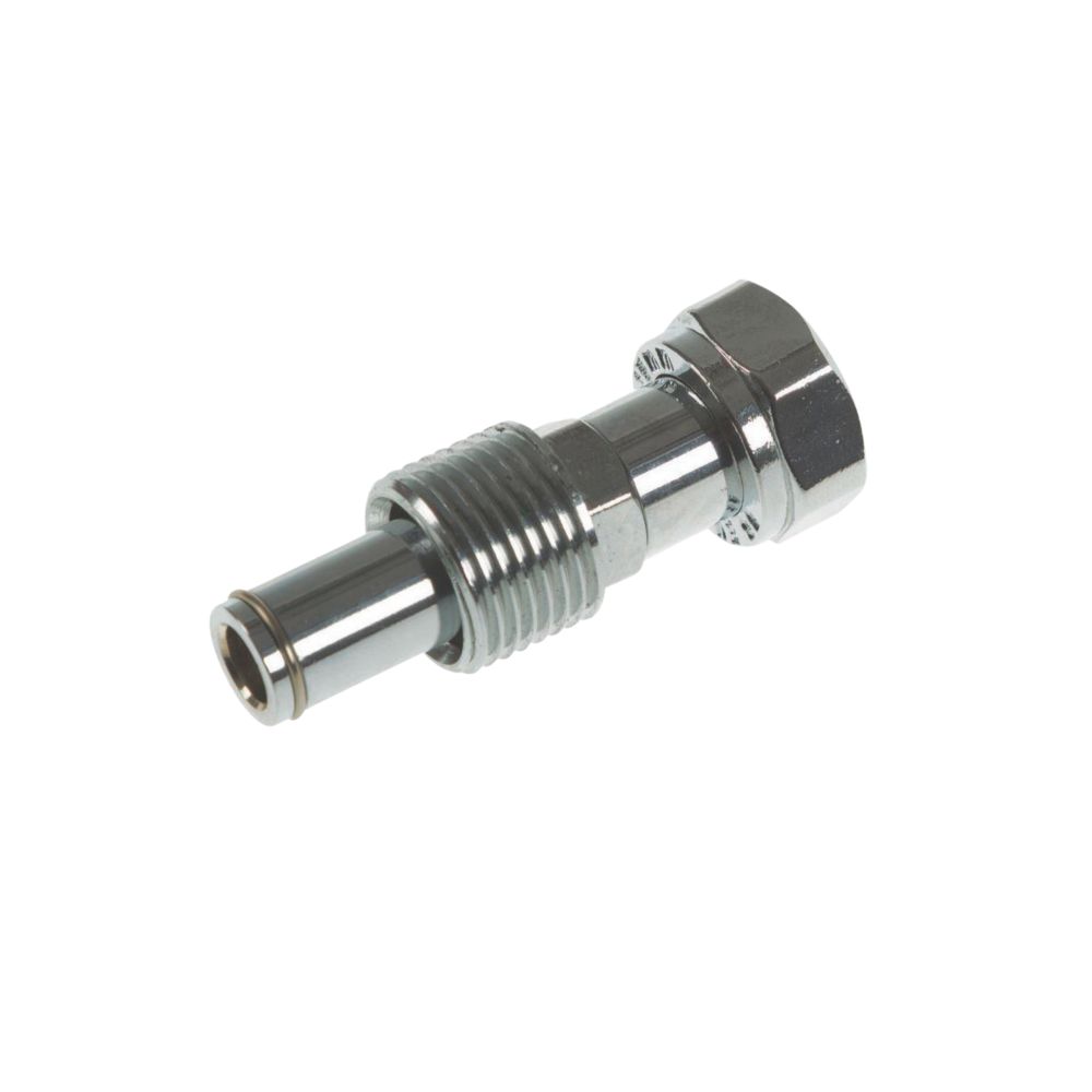 Tesla 1/2" BSP Male Taper x 15mm Compression Telescopic TRV Extension Piece 60mm  Chrome