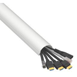 D-Line PVC White TV Trunking 50mm x 25mm x 1.5m 2 Pack