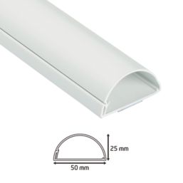 D-Line PVC White TV Trunking 50mm x 25mm x 1.5m 2 Pack