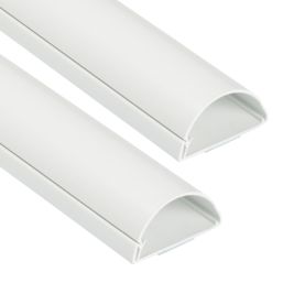D-Line PVC White TV Trunking 50mm x 25mm x 1.5m 2 Pack