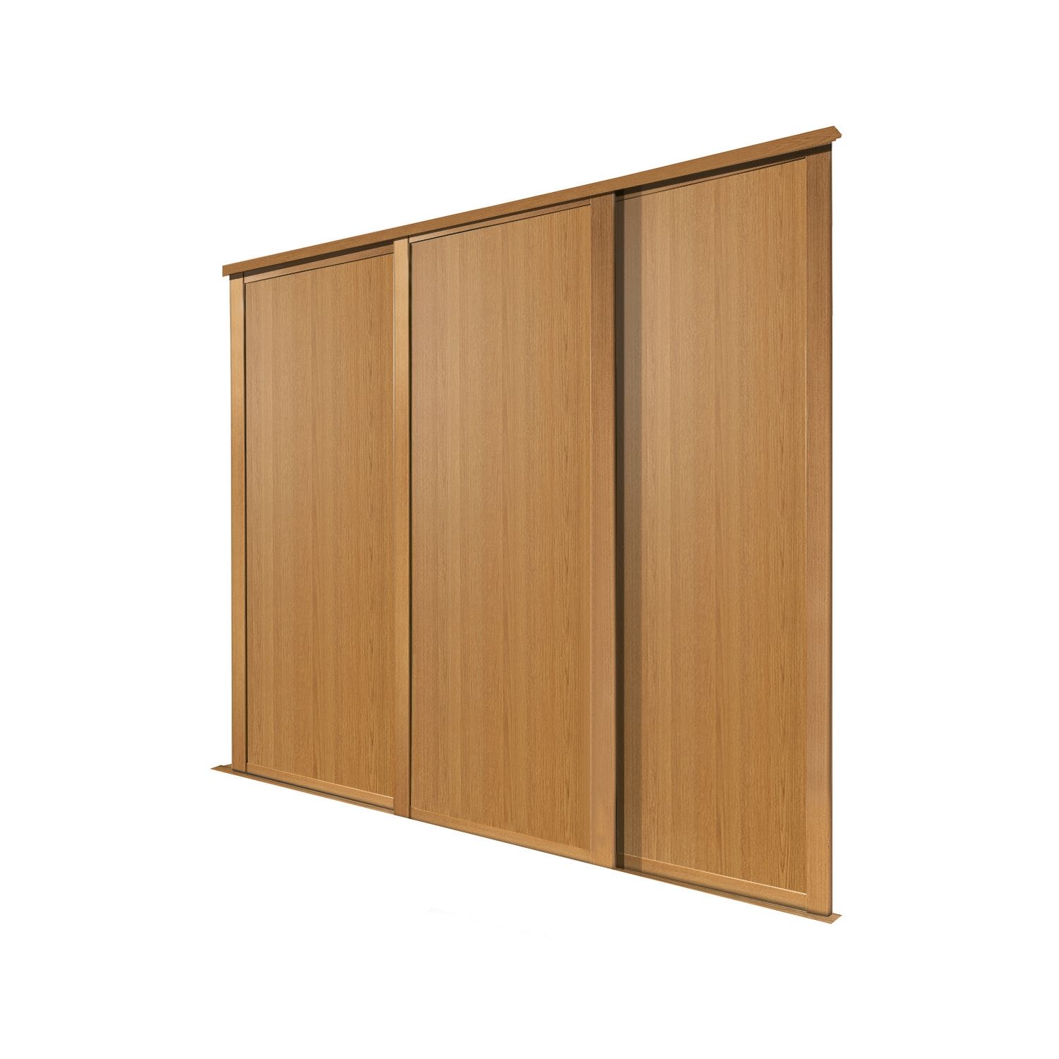 Spacepro Shaker 3-Door Panel Sliding Wardrobe Doors Oak Frame Oak Panel 2136mm x 2260mm (4976F)