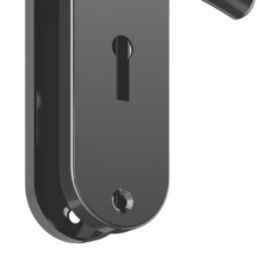 Cooke & Lewis Bourne Lever on Backplate Lockable Handle Pair Polished / Black Nickel