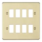 Knightsbridge  8-Module Grid Faceplate Brushed Brass
