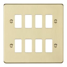Knightsbridge  8-Module Grid Faceplate Brushed Brass