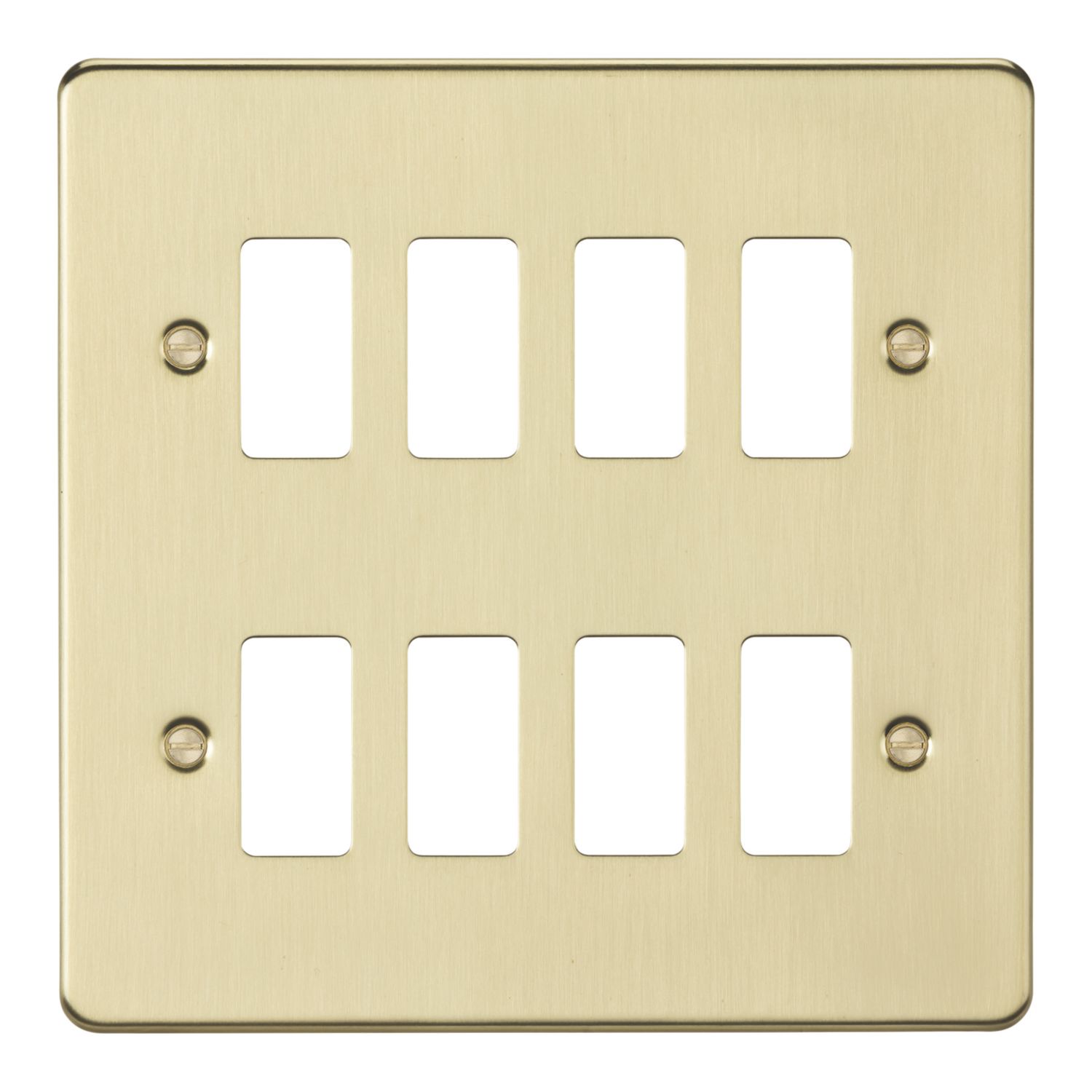 Knightsbridge 8-Module Grid Faceplate Brushed Brass (497CR)