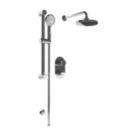 Iowa HP/Combi Flexible Concealed Polished Chrome Thermostatic Round Concealed Shower Mixer with Riser Handset & Overhead Outlet