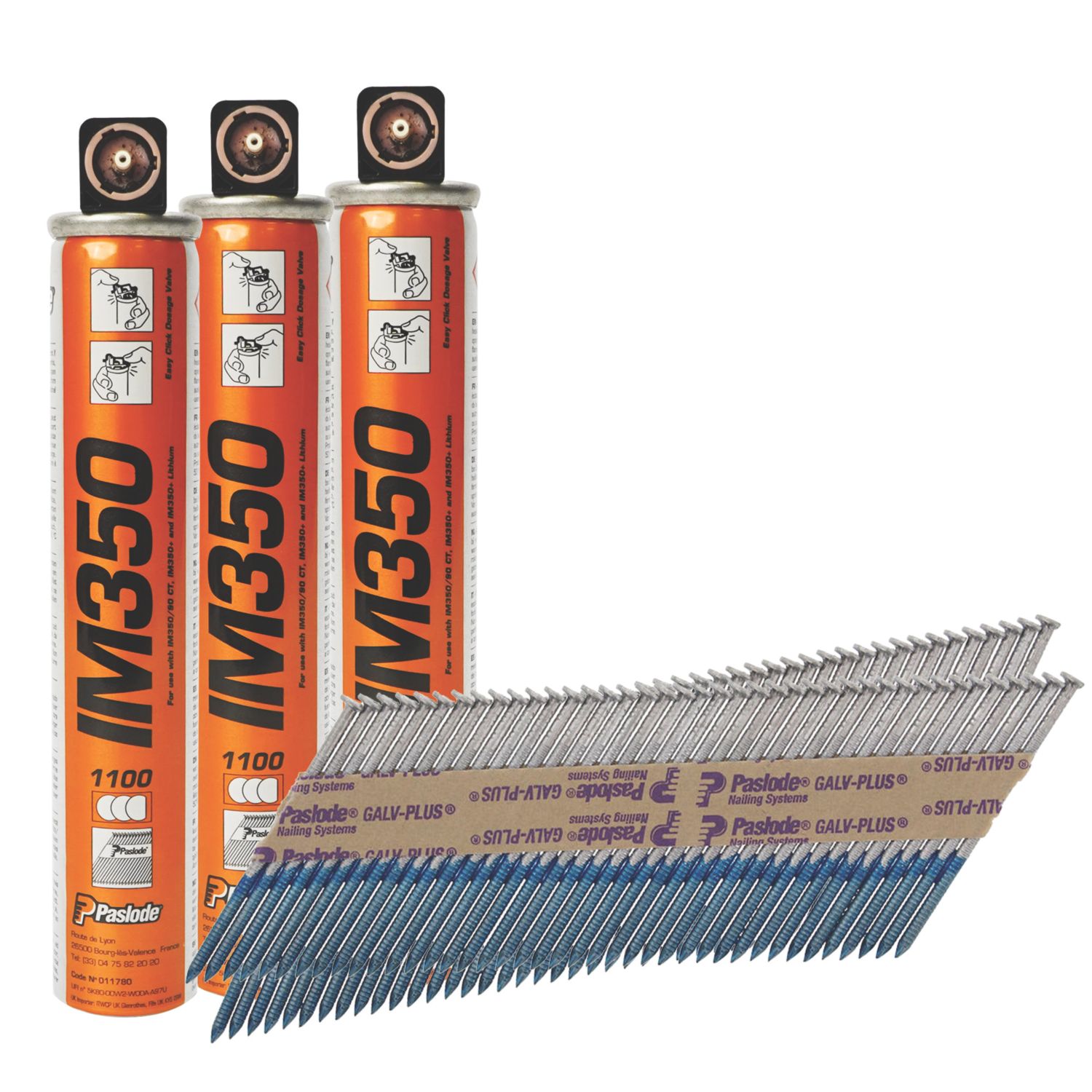 Paslode Galvanised-Plus IM350 Collated Nails 2.8mm x 51mm 3300 Pack (497PJ)