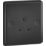 Knightsbridge  5A 1-Gang Unswitched Socket Matt Black with Black Inserts