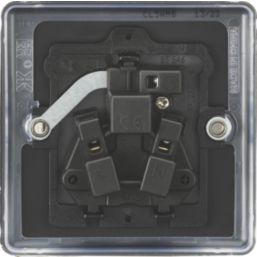 Knightsbridge  5A 1-Gang Unswitched Socket Matt Black with Black Inserts