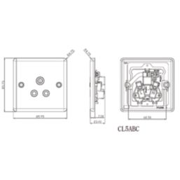 Knightsbridge  5A 1-Gang Unswitched Socket Matt Black with Black Inserts