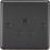 Knightsbridge  5A 1-Gang Unswitched Socket Matt Black with Black Inserts