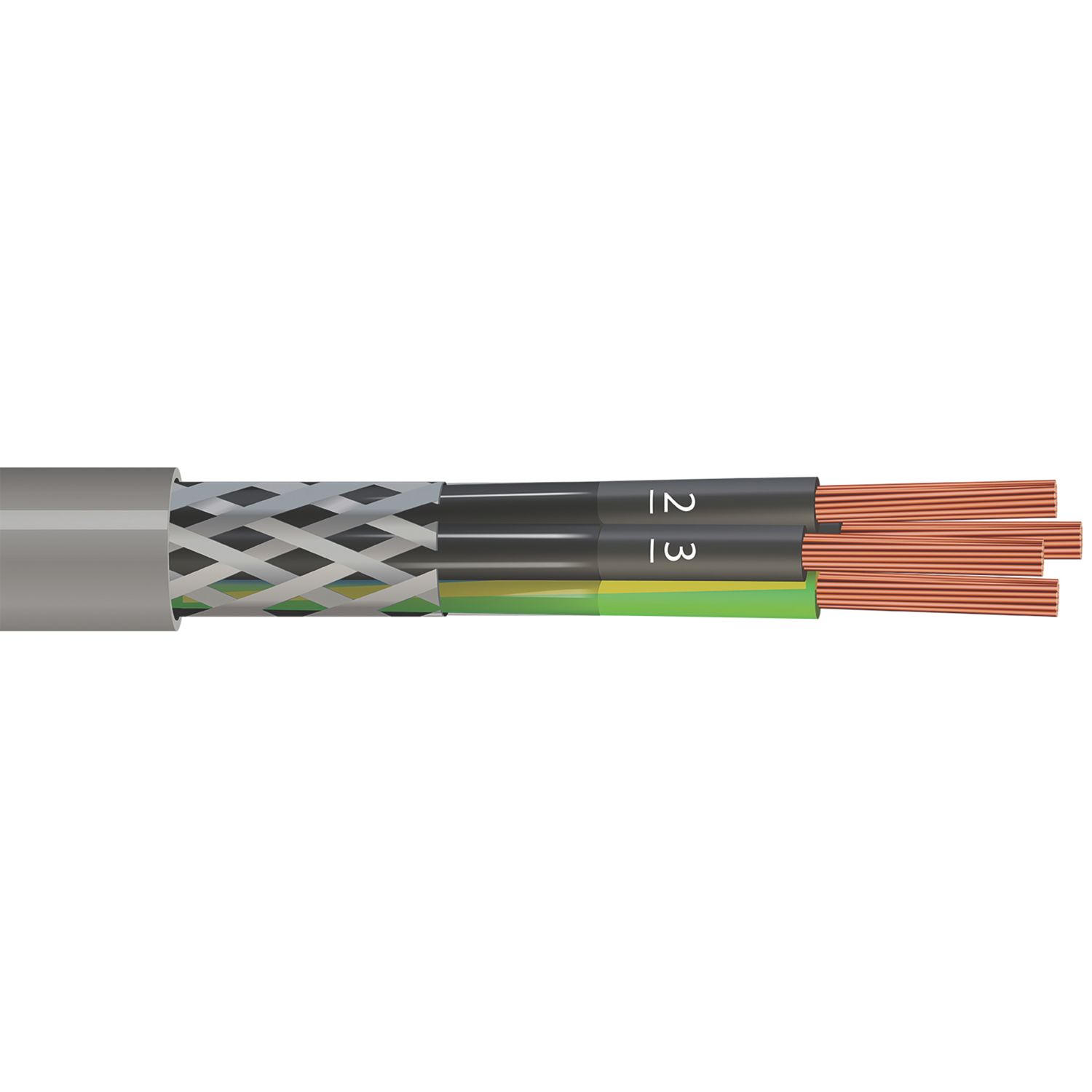 Time 4-Core CY Grey 0.5mm² Screened Control Cable 1m Coil (497RF)