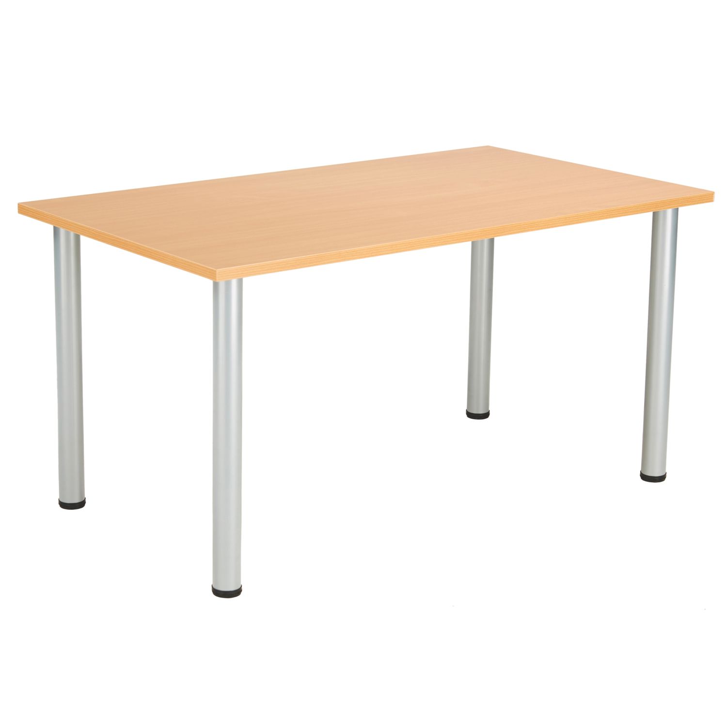 TC Group One Fraction Plus Rectangular Meeting Table Beech/Silver 1400mm x 800mm (497TT)