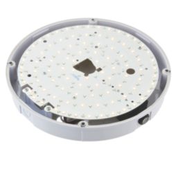 Saxby Forca Outdoor Round Photocell LED Bulkhead Gloss White 8/12/15W 1800lm