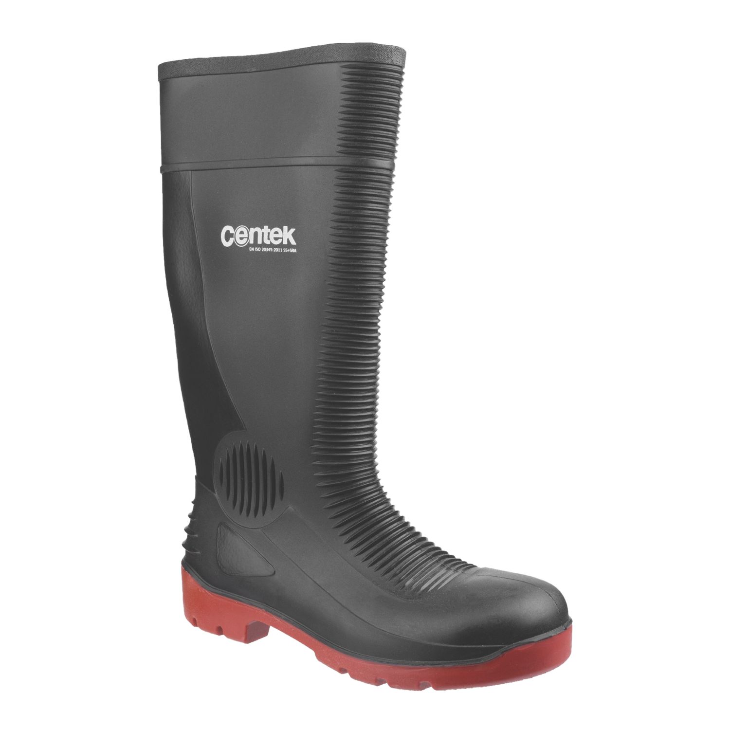 Centek FS338 Compactor Size 10.5 Black Steel Toe Cap Safety Wellies (497XC)