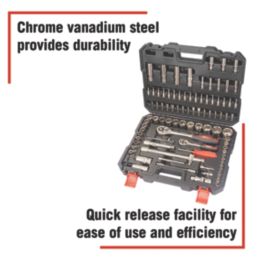 Forge Steel  3/8”, 1/4” & 1/2“ Drive Socket Set 94 Pieces