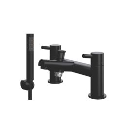 ETAL Juke Matt Black 112mm Deck Mounted Dual Control Manual Shower Mixer Tap
