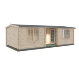 Shire Elveden 26' x 14' (Nominal) Reverse Apex Timber Log Cabin