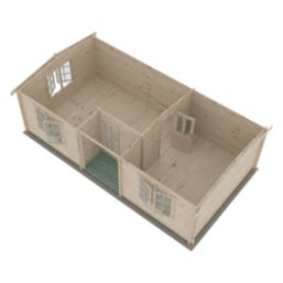 Shire Elveden 26' x 14' (Nominal) Reverse Apex Timber Log Cabin